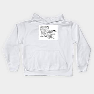 Louisiana Map Kids Hoodie